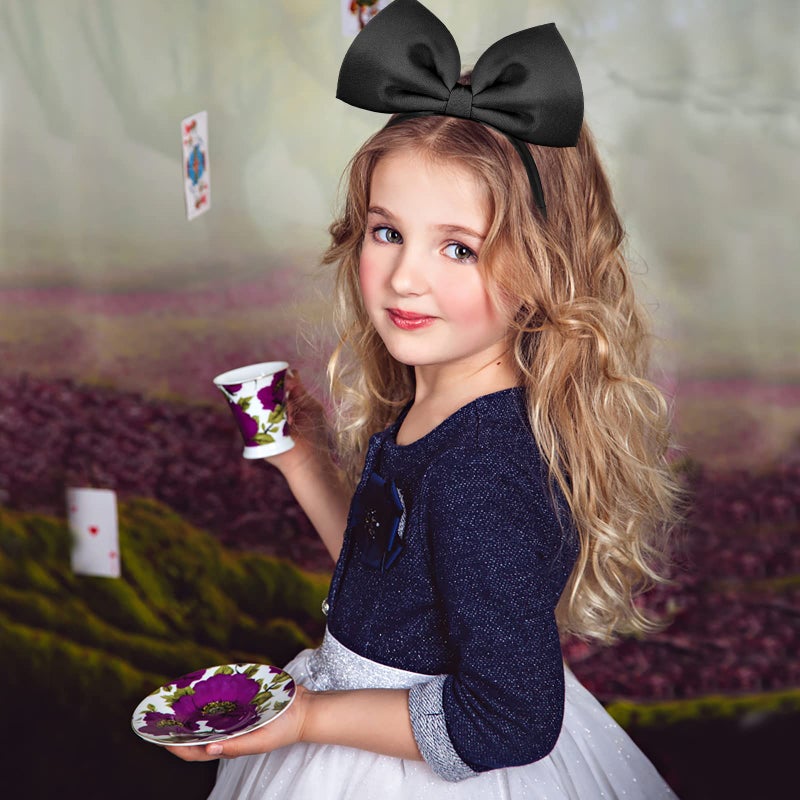 Bnikion Big Bowknot Headband - Bow Headband Headdress Cosplay Costume Headwear Party Decoration Handmade Headpiece Hair Band Elastic Women Girls Kids Hair Accessories 1 Pack - Image 3